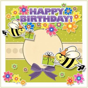 Коллаж для ребенка с веселыми пчелками