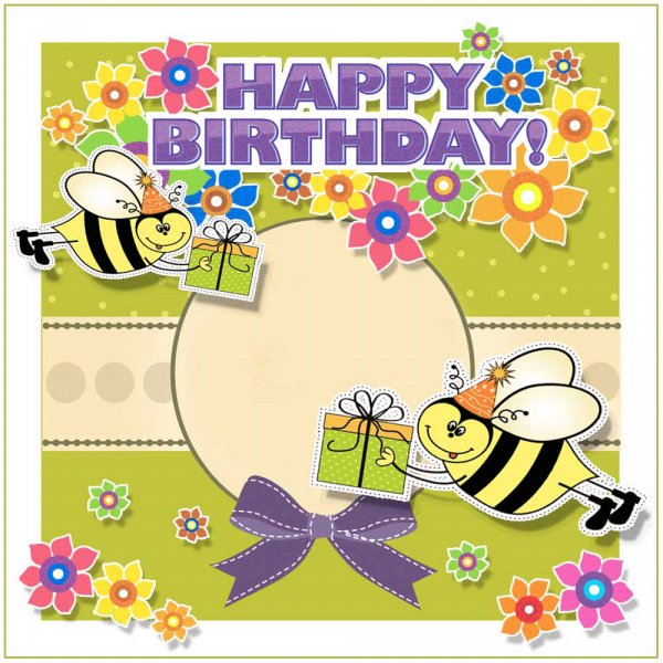 Коллаж для ребенка с веселыми пчелками